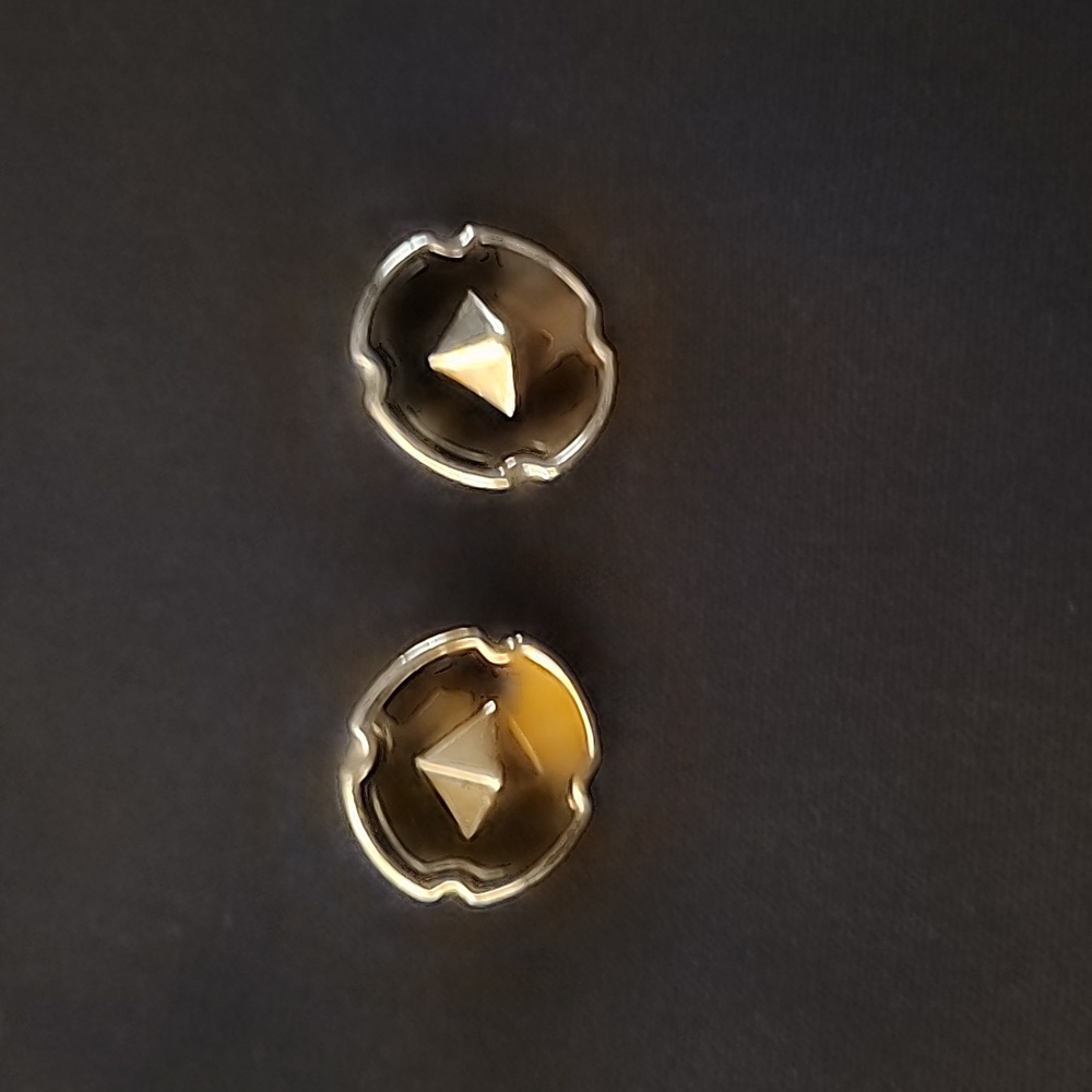 C Wonder Tortoise and Gold Pyramid Earrings